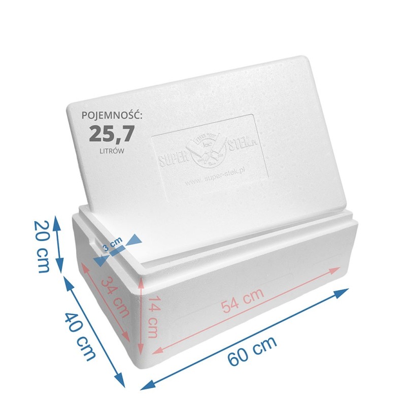 Pojemnik termoizolacyjny 25,7 litra – styrobox z pokrywką do przechowywania żywności Pojemnik termoizolacyjny 25,7 litra – styrobox z pokrywką do przechowywania żywności