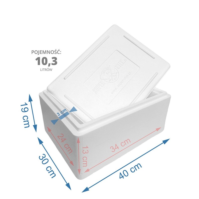 Styrobox 10,4 litra – termobox styropianowy z pokrywką do żywności i leków Styrobox 10,4 litra – termobox styropianowy z pokrywką do żywności i leków